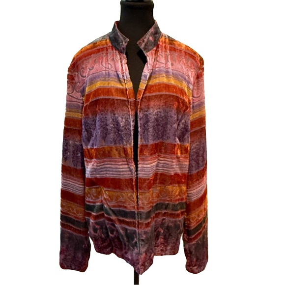 Vintage 90s Coldwater Creek Jewel Tone Velvet Jacket Size L